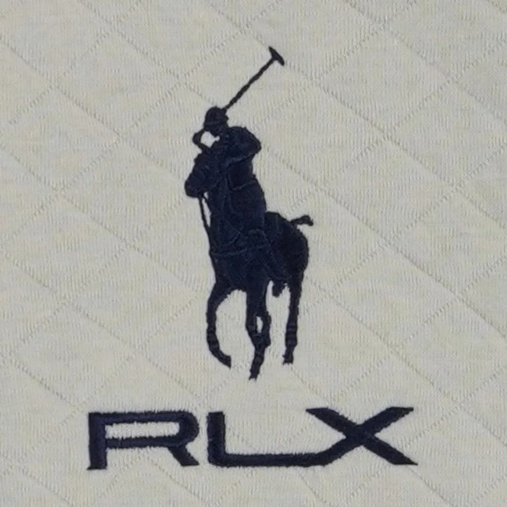 RLX RSM Golf Ralph Lauren Quarter Zip Pullover Men's Size Large Beige Quilted